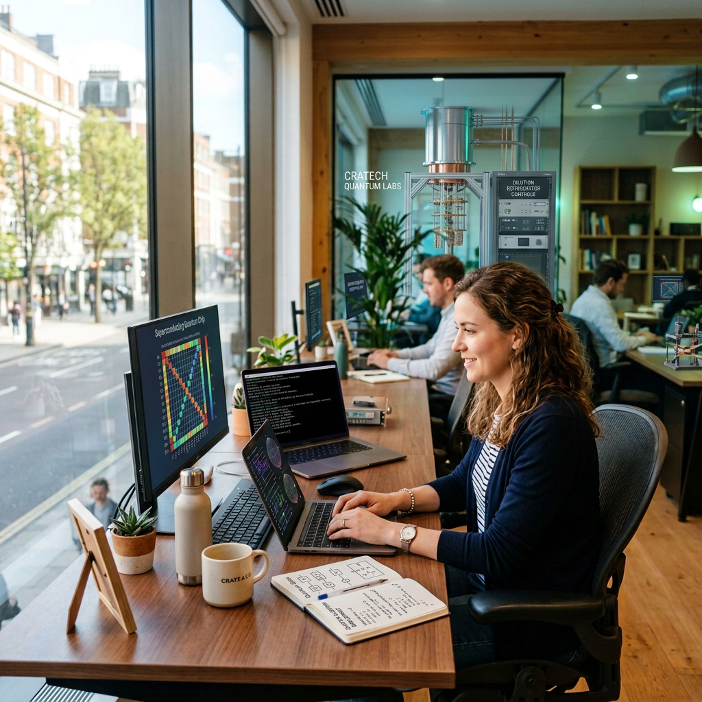 Quantum computing workspace scene